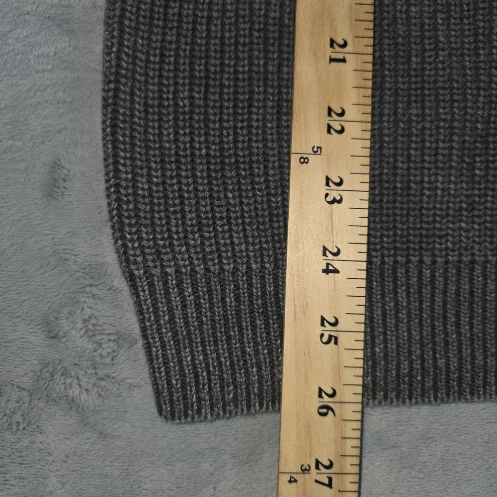 Outerknown Fisherman Sweater Charcoal Gray Organic Cotton Ribbed Knit Small
